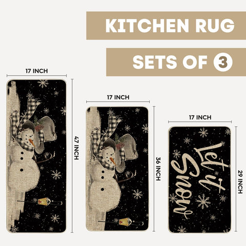 Artoid Mode Let It Snow 17x47 snowman mat creates cozy focal point and protects floors.