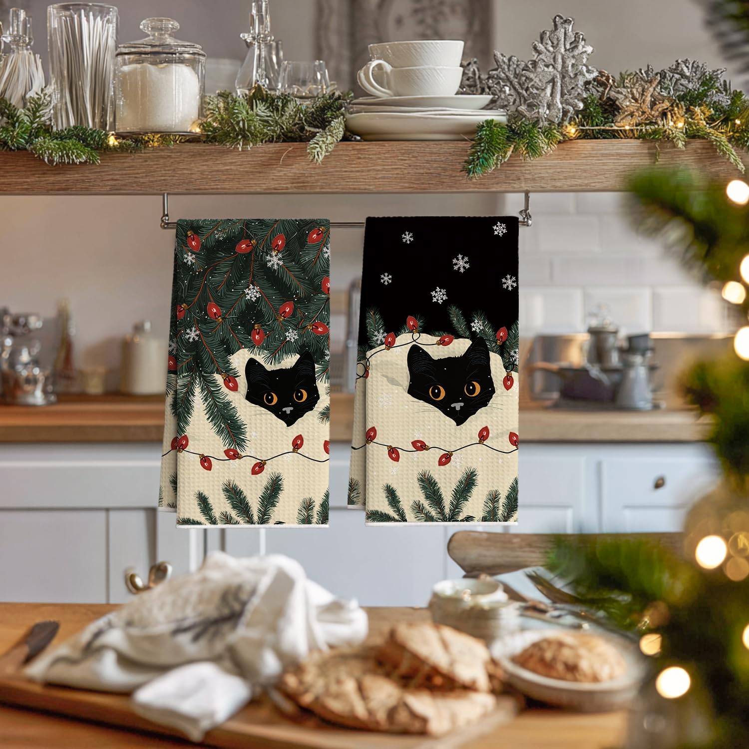 Artoid Mode microfiber towels, 12x24 inches, absorbent for efficient kitchen drying.