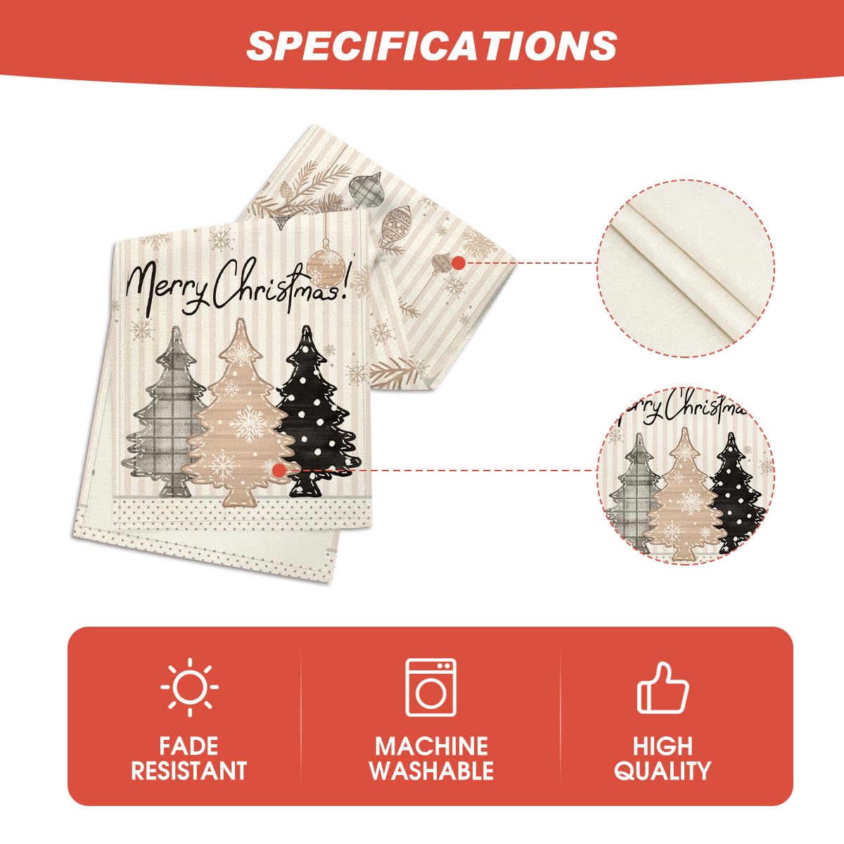 Artoid Mode Polyester table runner resists shrinking and fading
