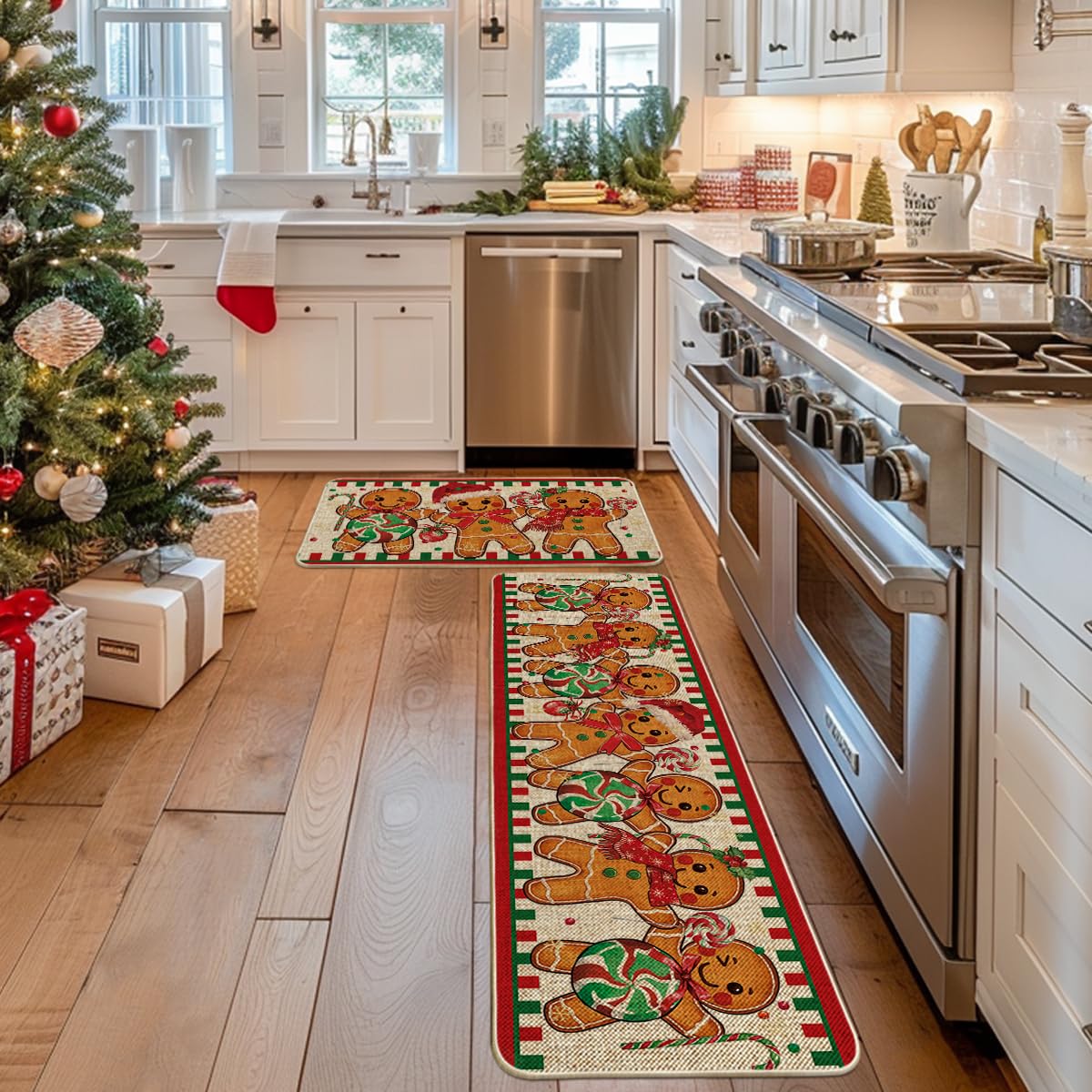 Artoid Mode non-slip backing on two-piece set keeps mats in place.