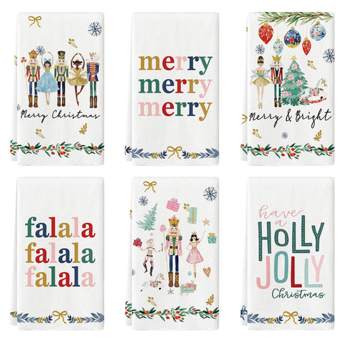 Artoid Mode nutcracker dish towels with vibrant design, soft texture, and reliable absorbency