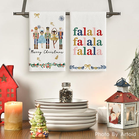 Artoid Mode Nutcrackers kitchen decor towels boost holiday ambiance while drying
