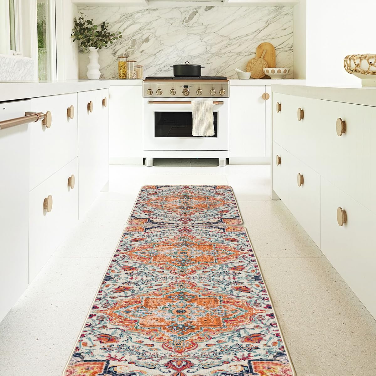 Artoid Mode two-piece set protects floors while adding color to spaces.