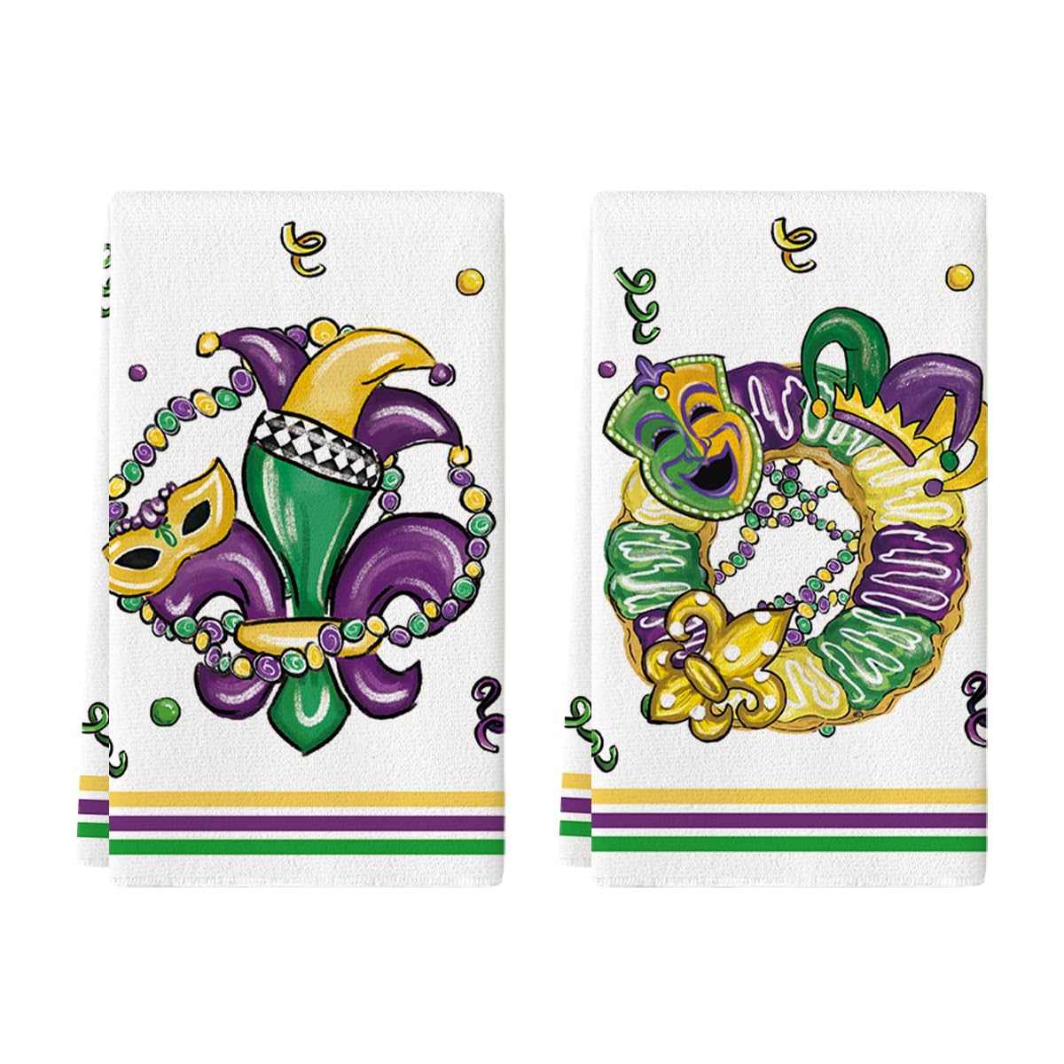 Artoid Mode iris design towels provide cheerful decor and reliable drying power.