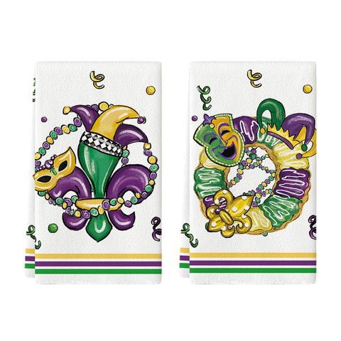 Artoid Mode iris design towels provide cheerful decor and reliable drying power.