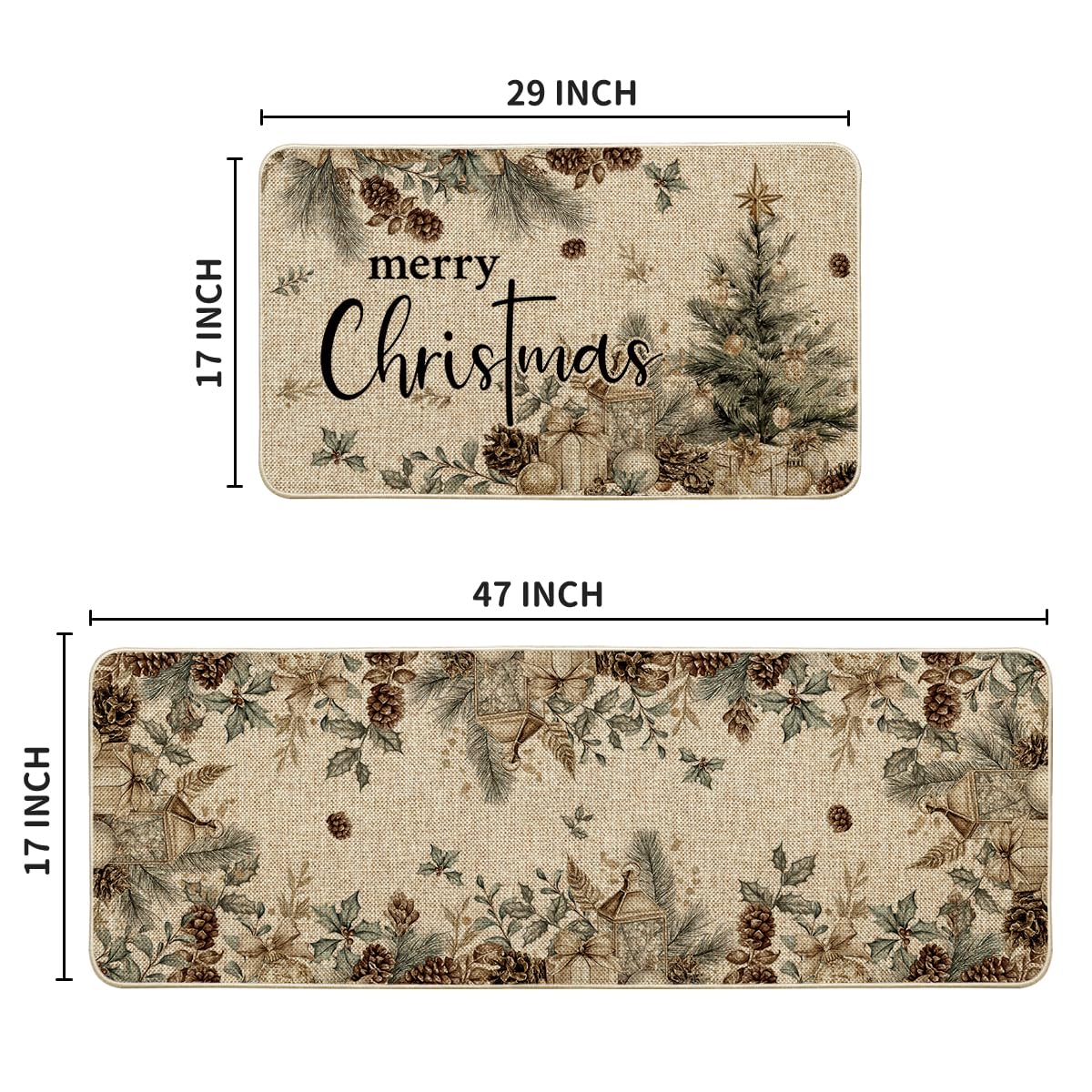 Artoid Mode pinecone tree ornament kitchen mat ideal for cozy entryways.