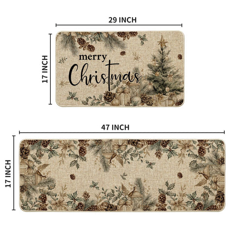 Artoid Mode pinecone tree ornament kitchen mat ideal for cozy entryways.