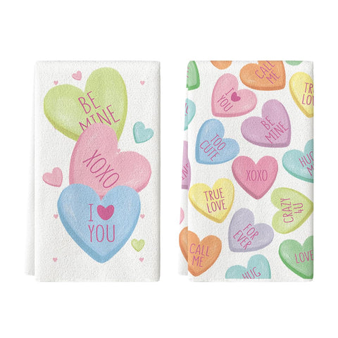 Artoid Mode pink heart pattern towel for gentle cookware drying