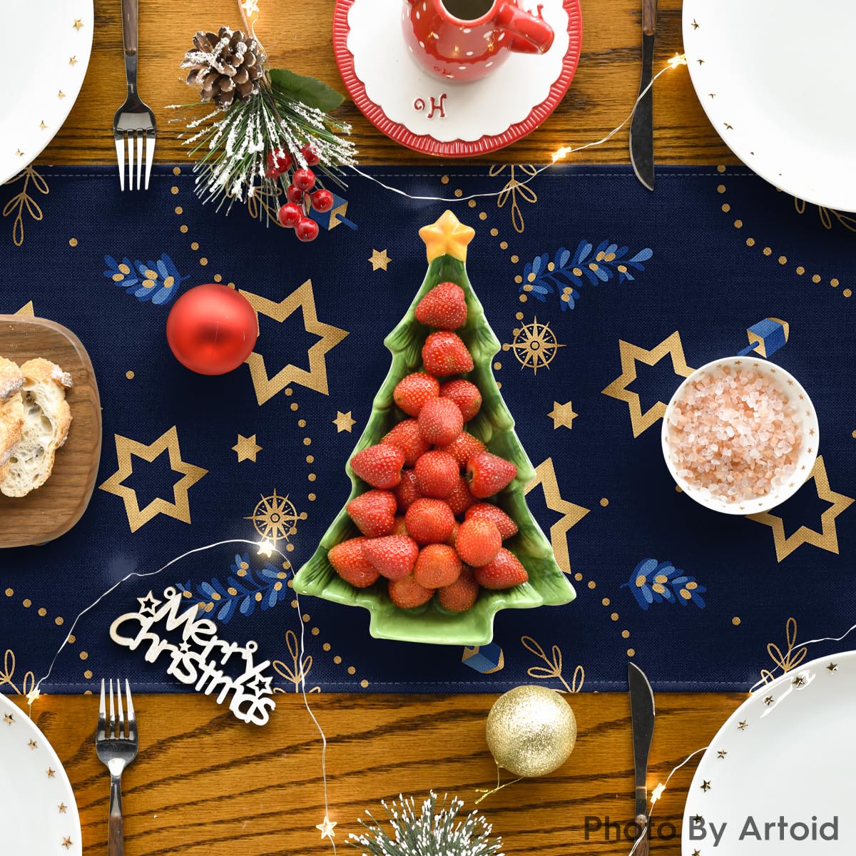Artoid Mode Polyester Table Runner is durable and stain-resistant.