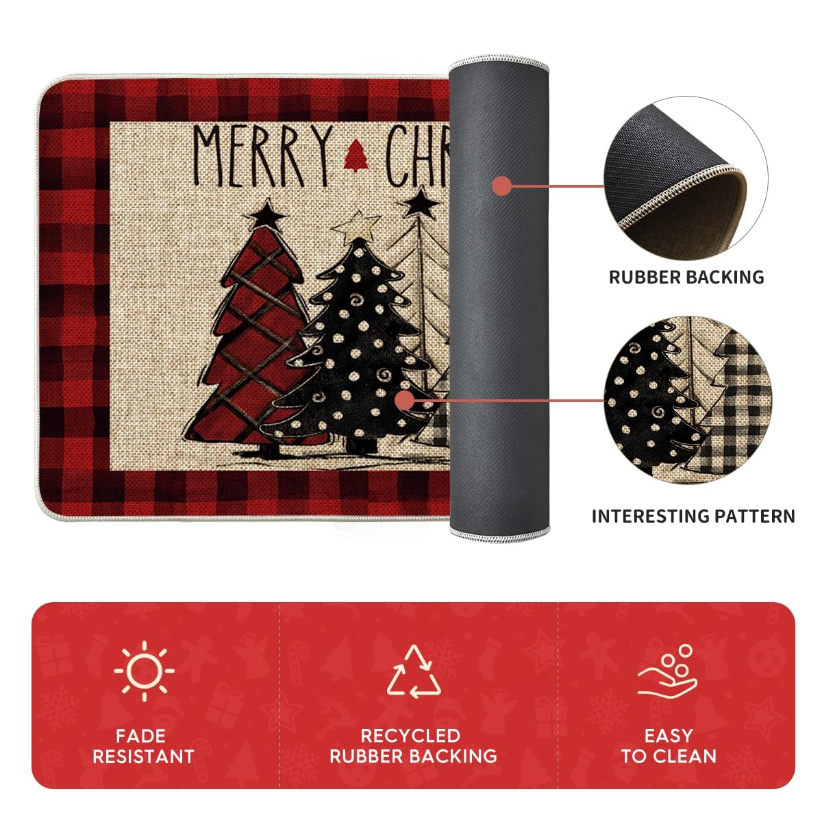 Artoid Mode three-mat set fits different counters for versatile holiday decorating.