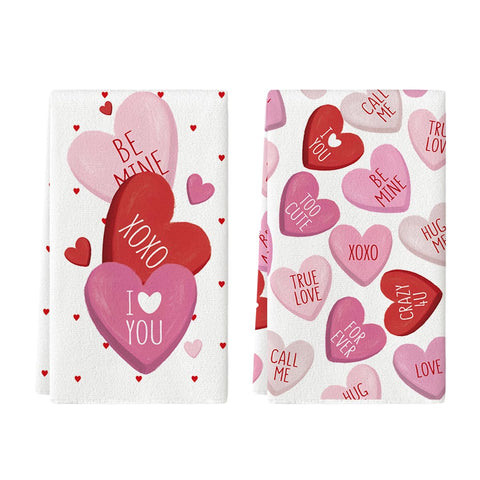 Artoid Mode Red Heart True Love Forever towel with soft fibers, gentle on cookware.