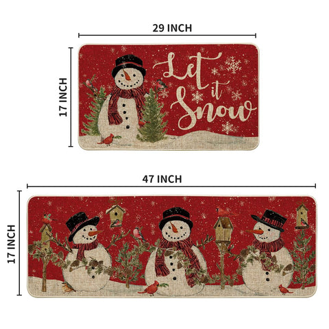 Detail view of Artoid Mode snowman cardinal design on 17x29 mat.