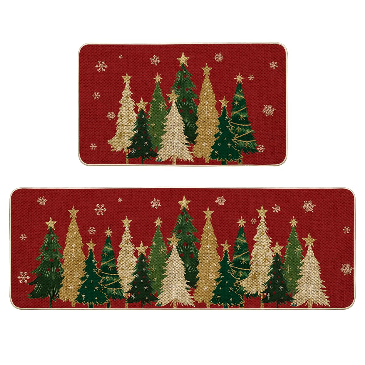Artoid Mode red snowflakes kitchen mat 17x29 protects floors while festive décor