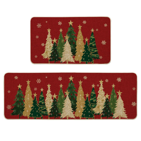 Artoid Mode red snowflakes kitchen mat 17x29 protects floors while festive décor