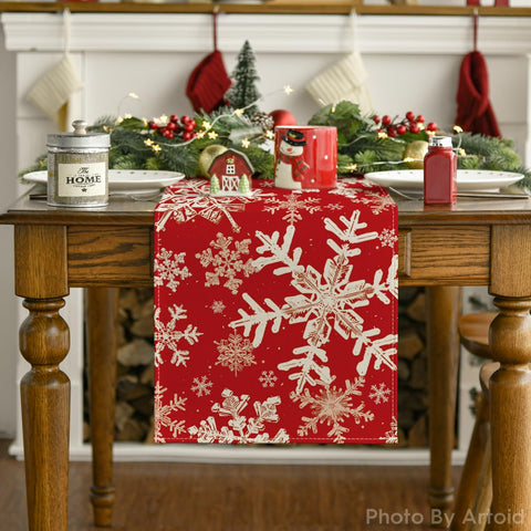 Artoid Mode Red Snowflakes easy care cleaning for busy kitchens
