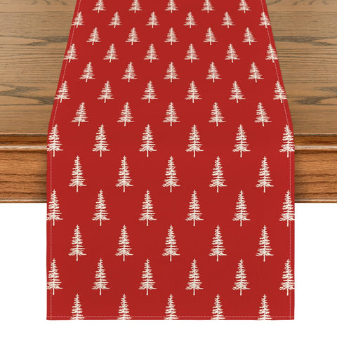 Artoid Mode red Xmas Tree table runner adds festive ambience for holiday meals