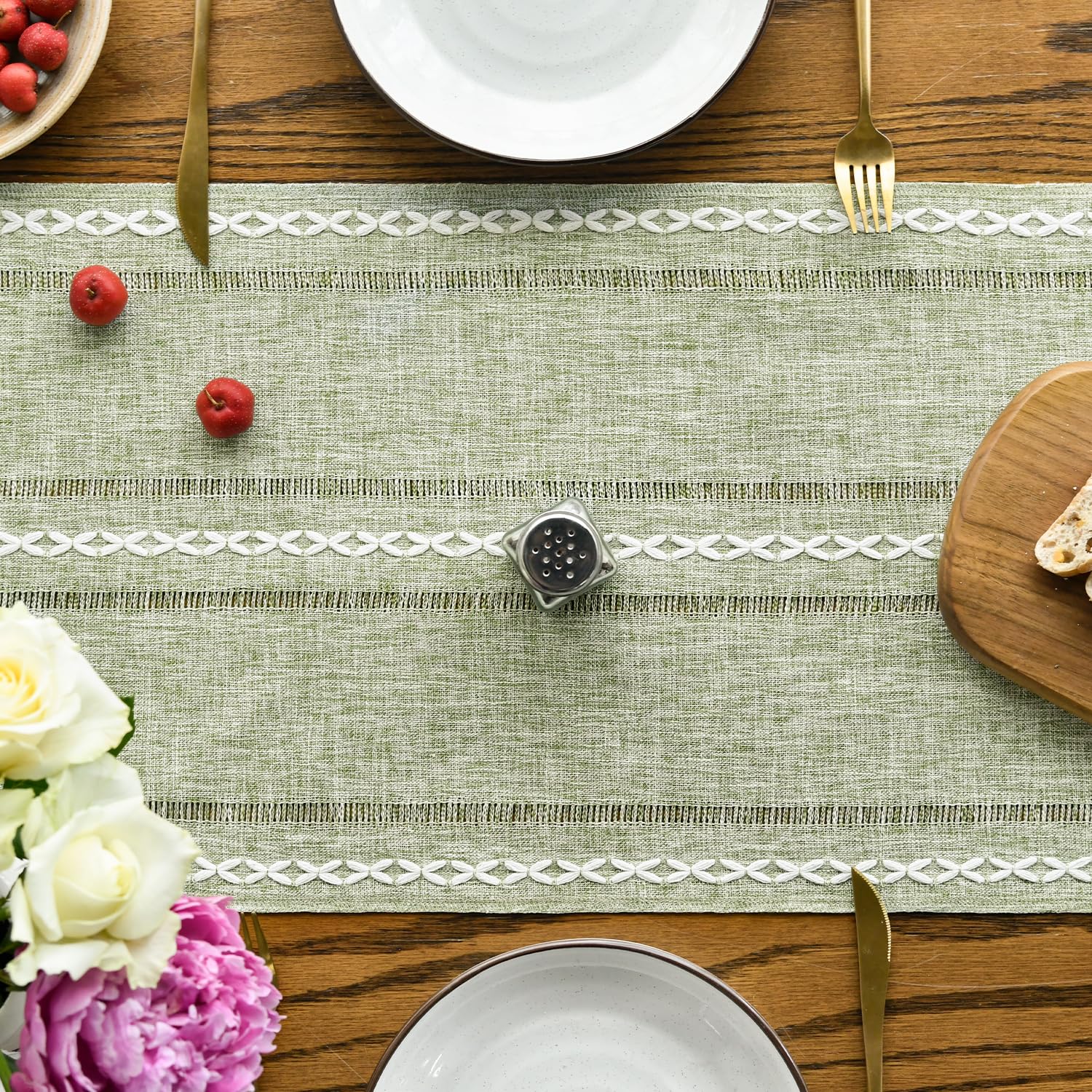 Artoid Mode seasonal embroidered hollow design table runner enhances dining ambiance