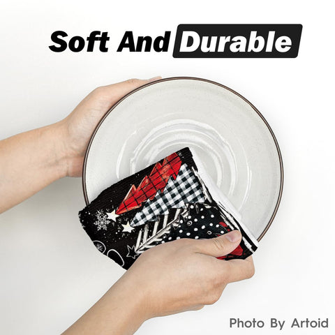 Artoid Mode seasonal kitchen decor towels offer soft fabric and high absorbency