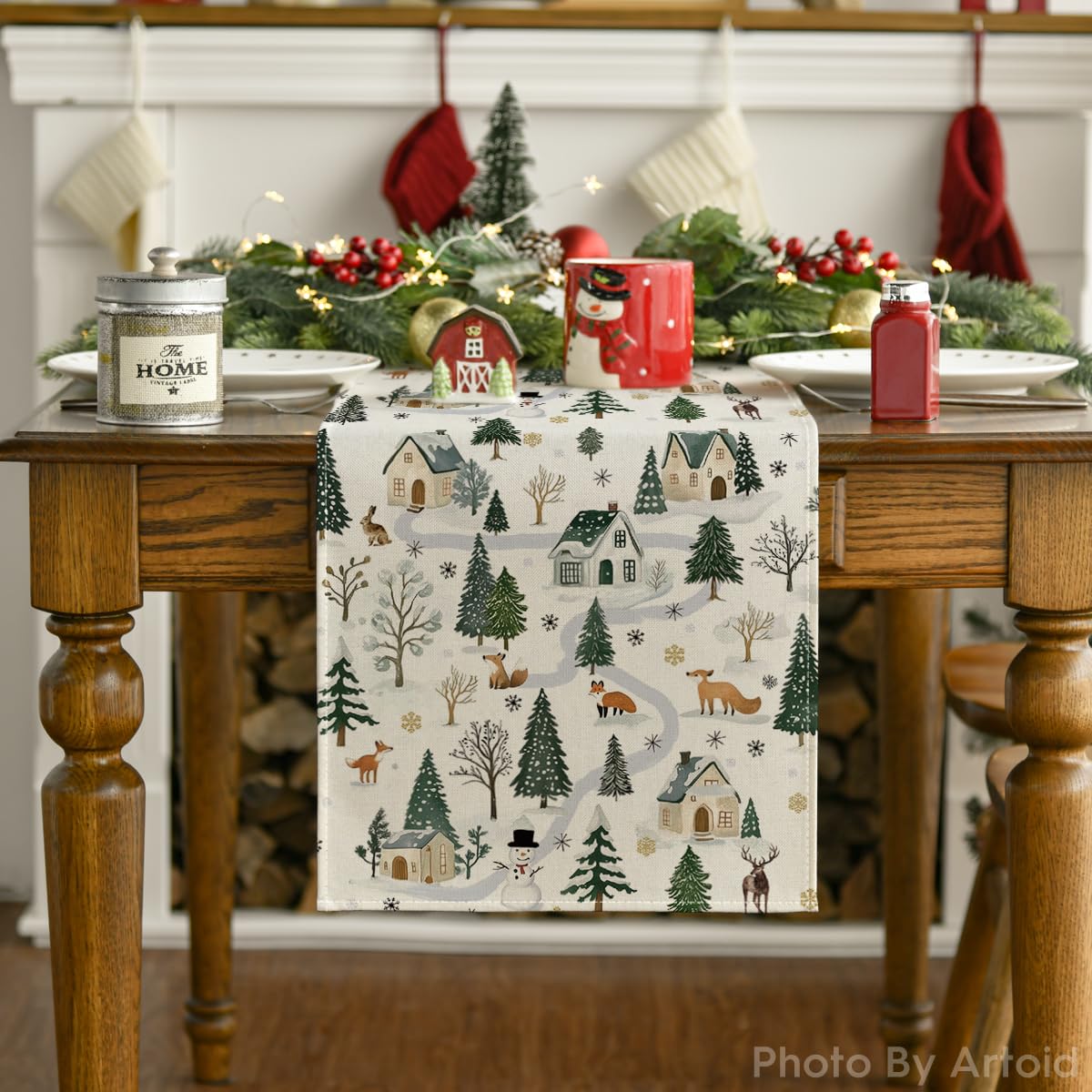 Artoid Mode snowfield hut design serves as festive dining room decor.
