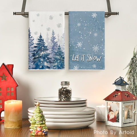 Artoid Mode snowflake pattern kitchen towels ideal for post-cooking cleanup