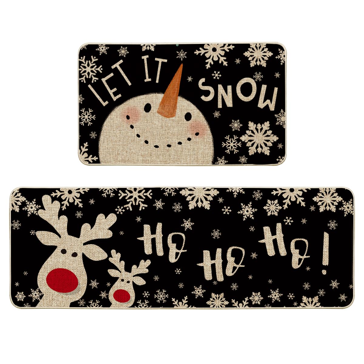 Artoid Mode snowman-deer let it snow pattern adds festive charm and floor protection.