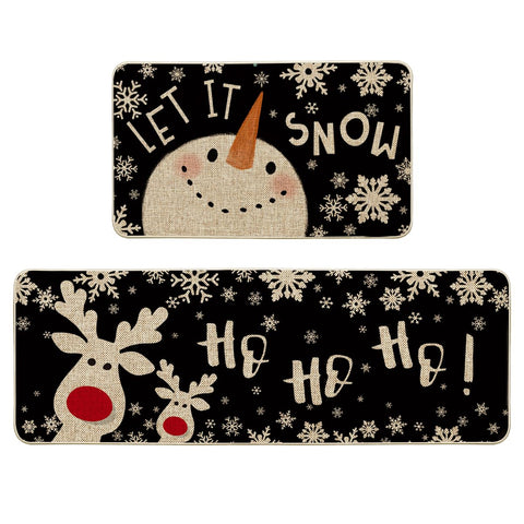 Artoid Mode snowman-deer let it snow pattern adds festive charm and floor protection.