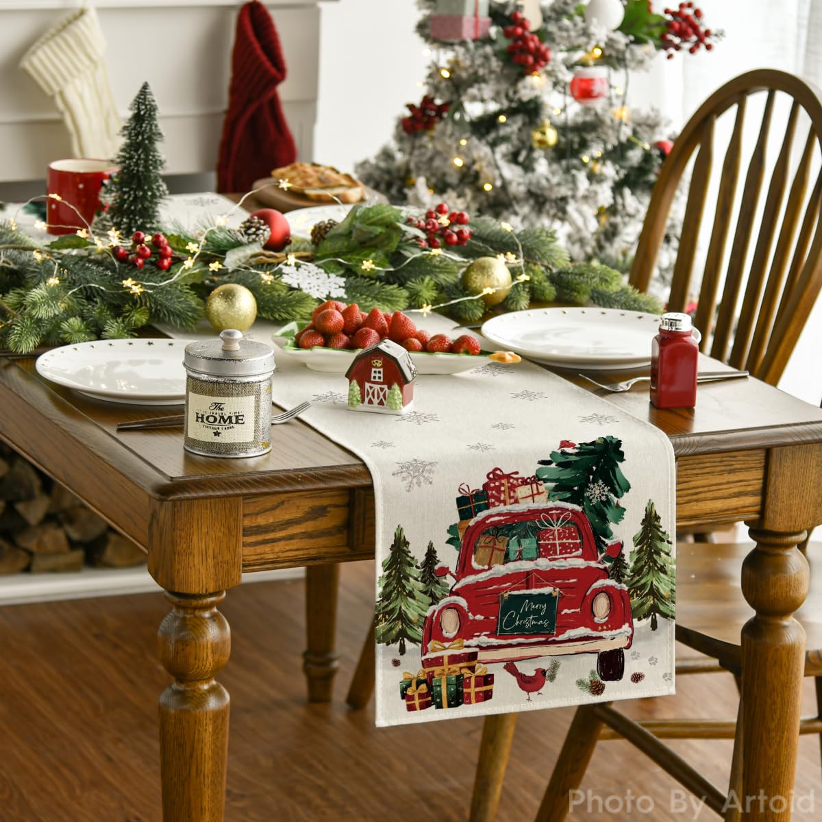 Artoid Mode table runner close-up stitching shows a durable seam.