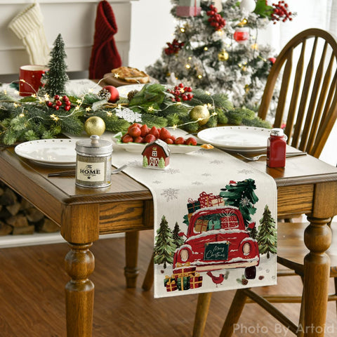Artoid Mode table runner close-up stitching shows a durable seam.