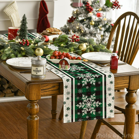Close-up of Artoid Mode table runner showing stitching and a durable bold pattern.