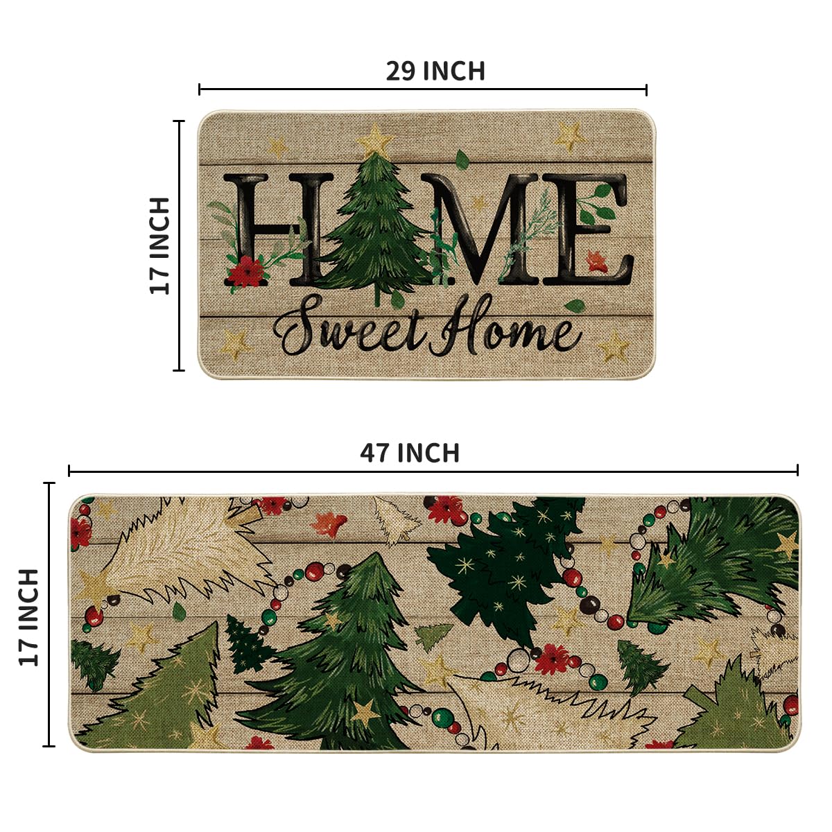 Artoid Mode decorative mats brighten kitchen while protecting floors and adding color.
