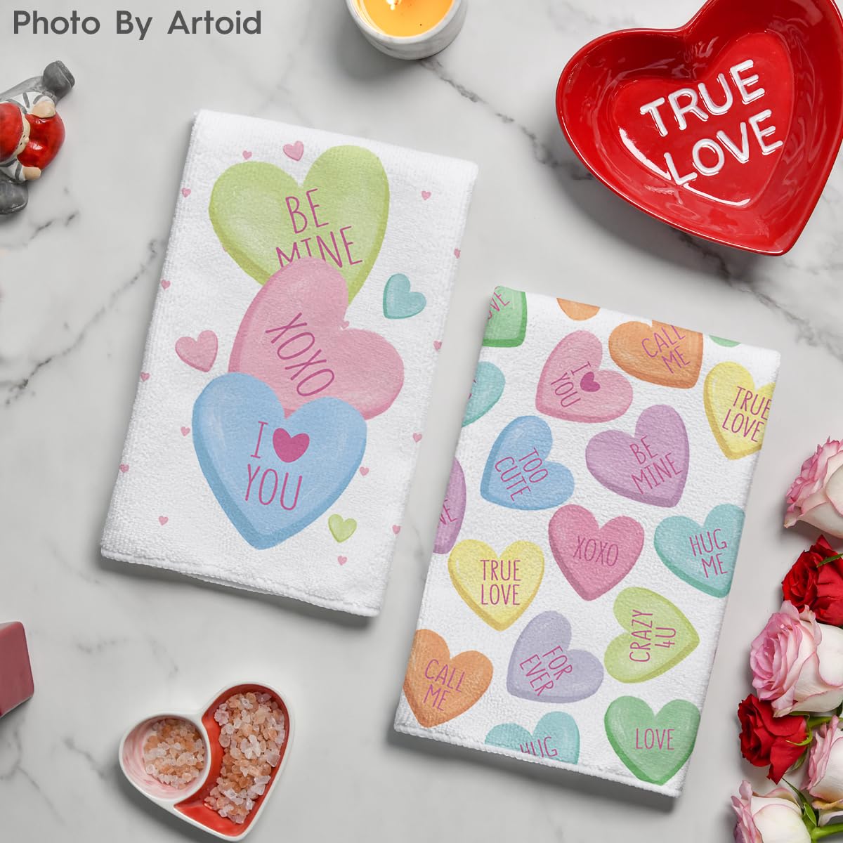 Artoid Mode Valentine towel 18x26 inches for quick spill cleanup