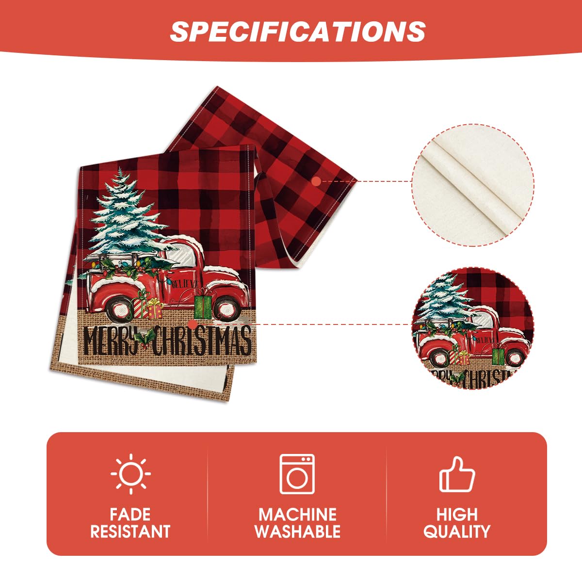 Artoid Mode vibrant buffalo plaid table runner for holidays
