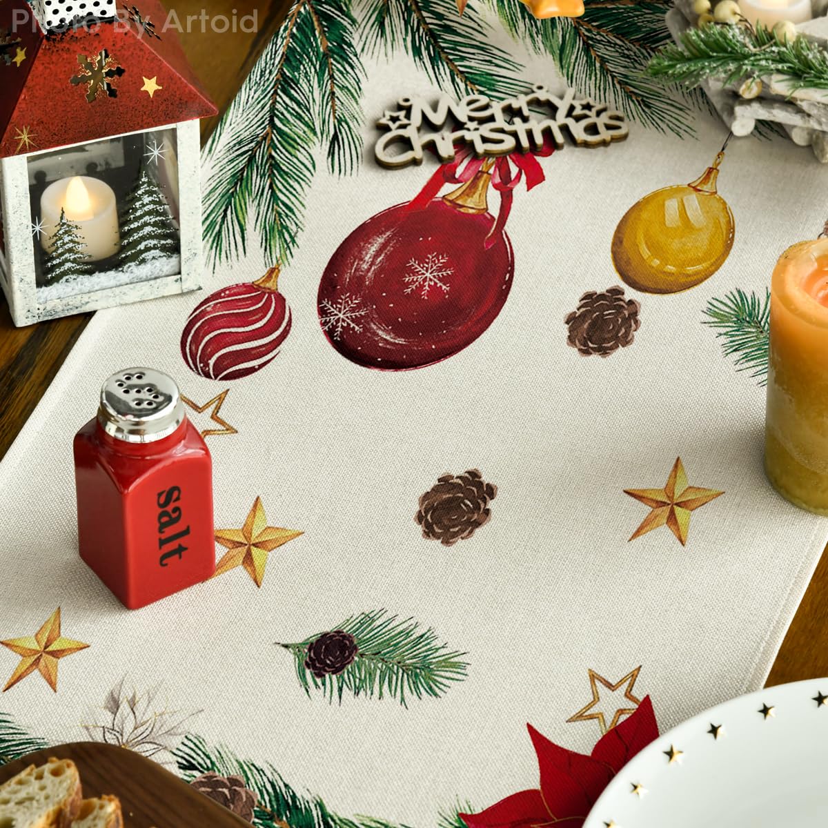 Artoid Mode vibrant pattern print adds whimsy to holiday tables.
