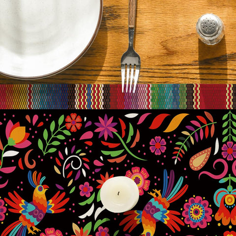 Artoid Mode vibrant serape decor elevates daily meals and holiday parties.