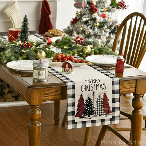 Artoid Mode Waterclor buffalo plaid fabric close-up, showing durable, spill-resistant surface.