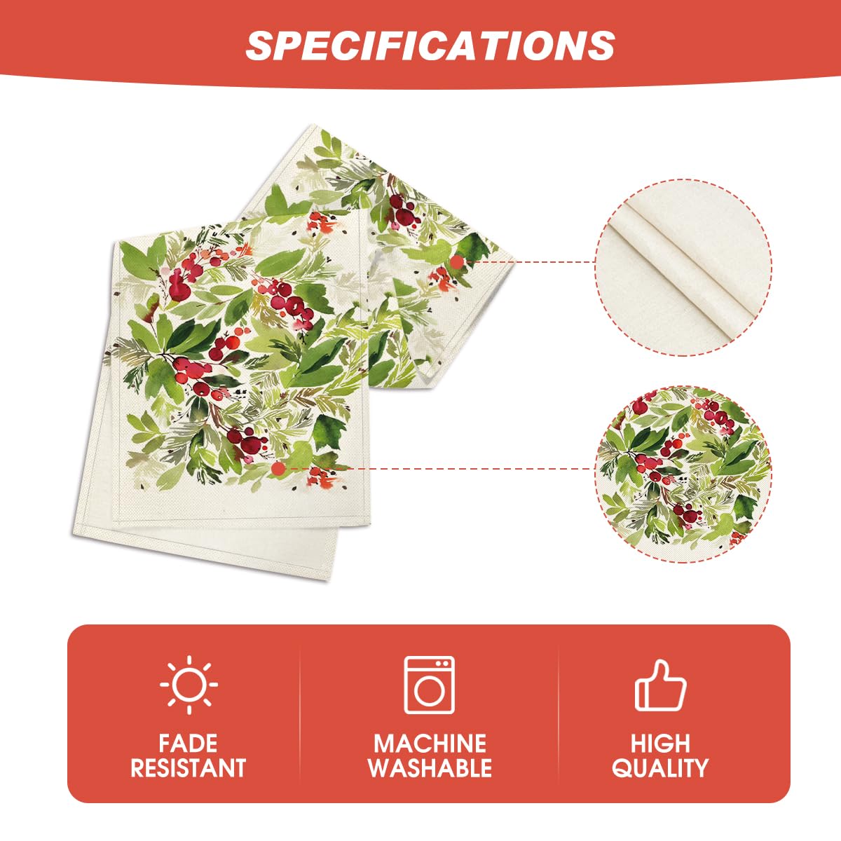 Artoid Mode Watercolor Holly Table Runner during Christmas dinner elevates decor