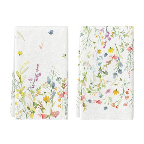 Artoid Mode Wildflower pattern kitchen towel for daily drying and decor.