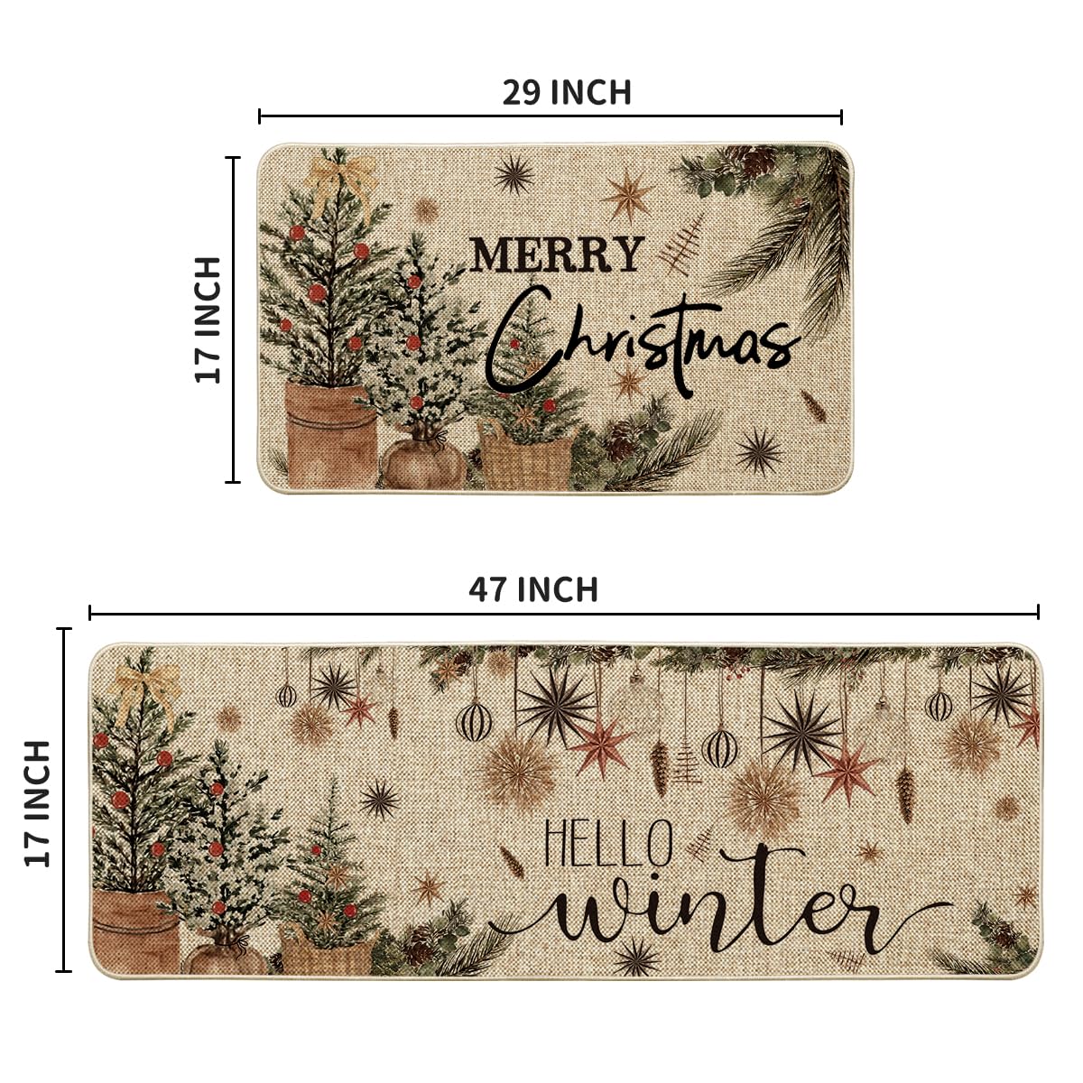 Artoid Mode winter decor floor mat suitable for kitchen or entryway spaces.