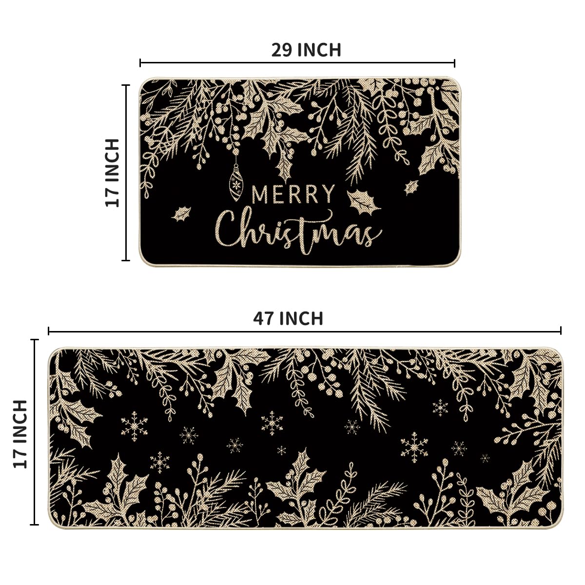 Artoid Mode winter decor mat features non-slip rubber back for safe floors.