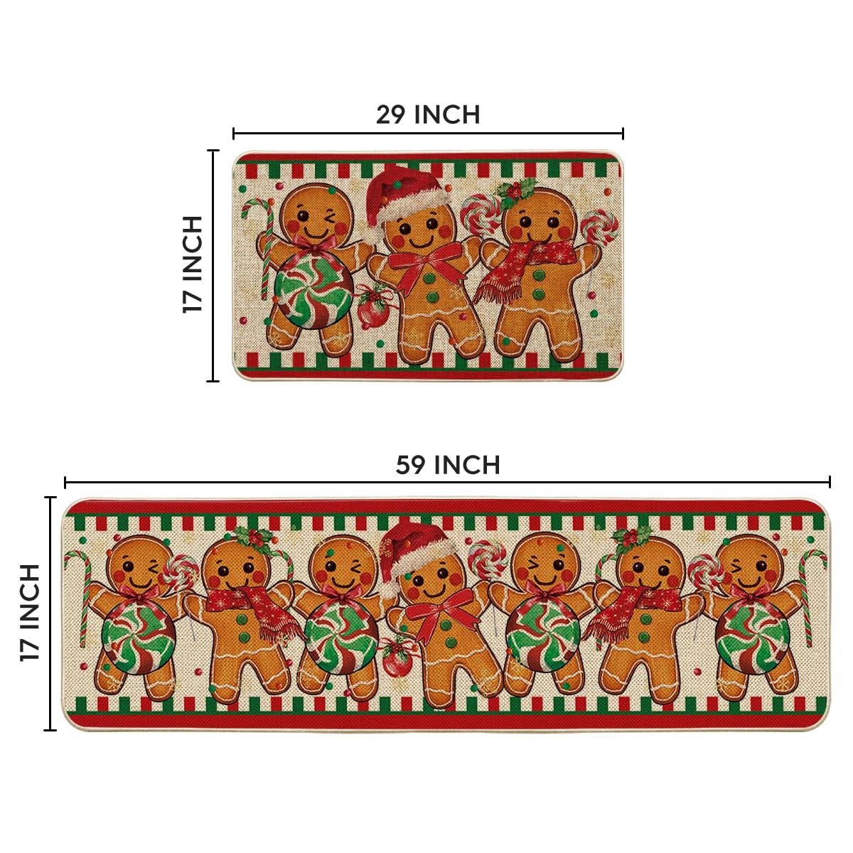 Artoid Mode winter decor mat close-up, durable surface resists stains.