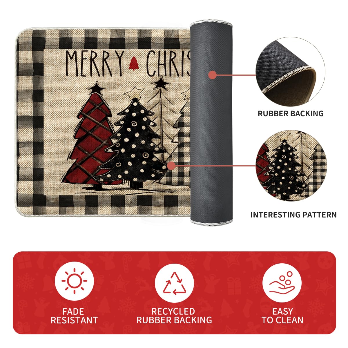 Artoid Mode winter decor kitchen rug 24x35 suited for entryways and counters.