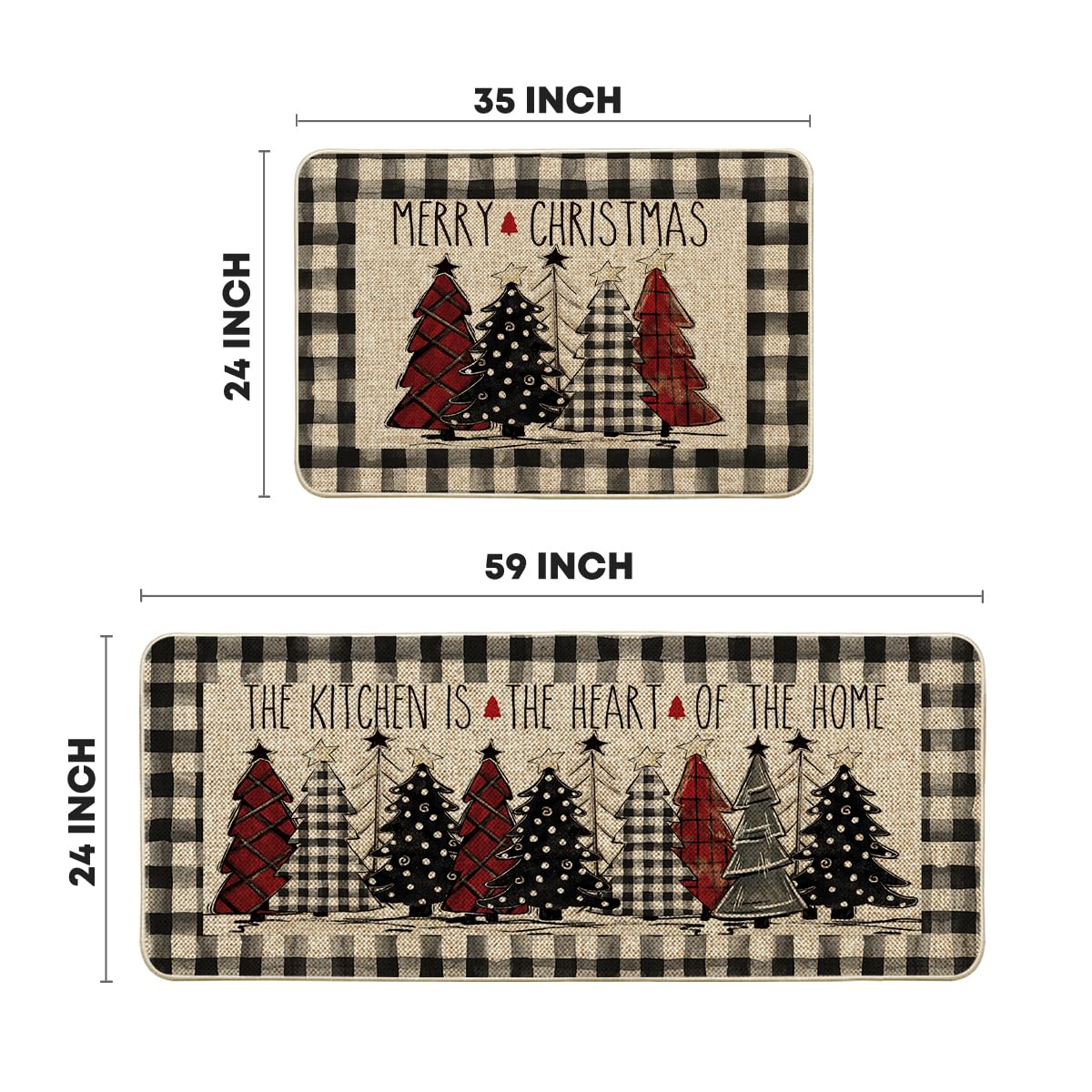 Artoid Mode winter decor kitchen rug 24x59 ideal for kitchens and dining areas.
