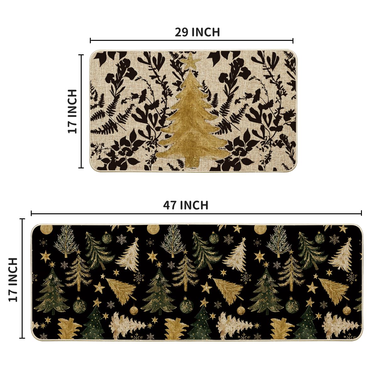 Artoid Mode winter decor kitchen rug showcases festive vibe.