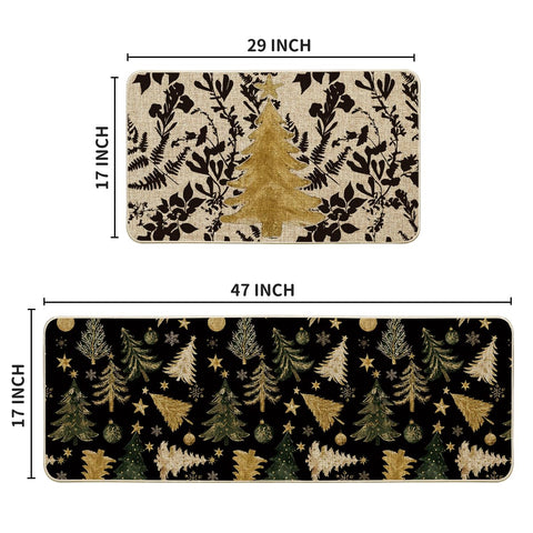 Artoid Mode winter decor kitchen rug showcases festive vibe.