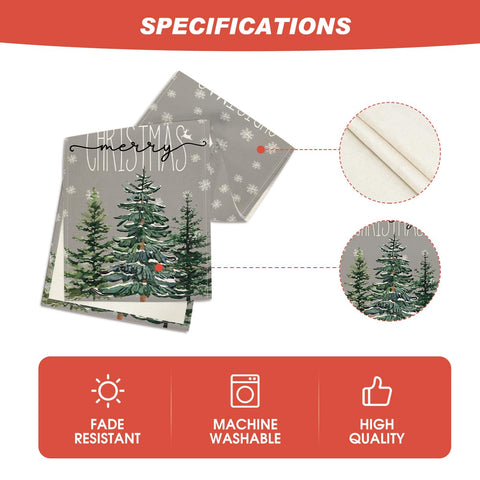 Winter dining setup with Artoid Mode table runner on large table