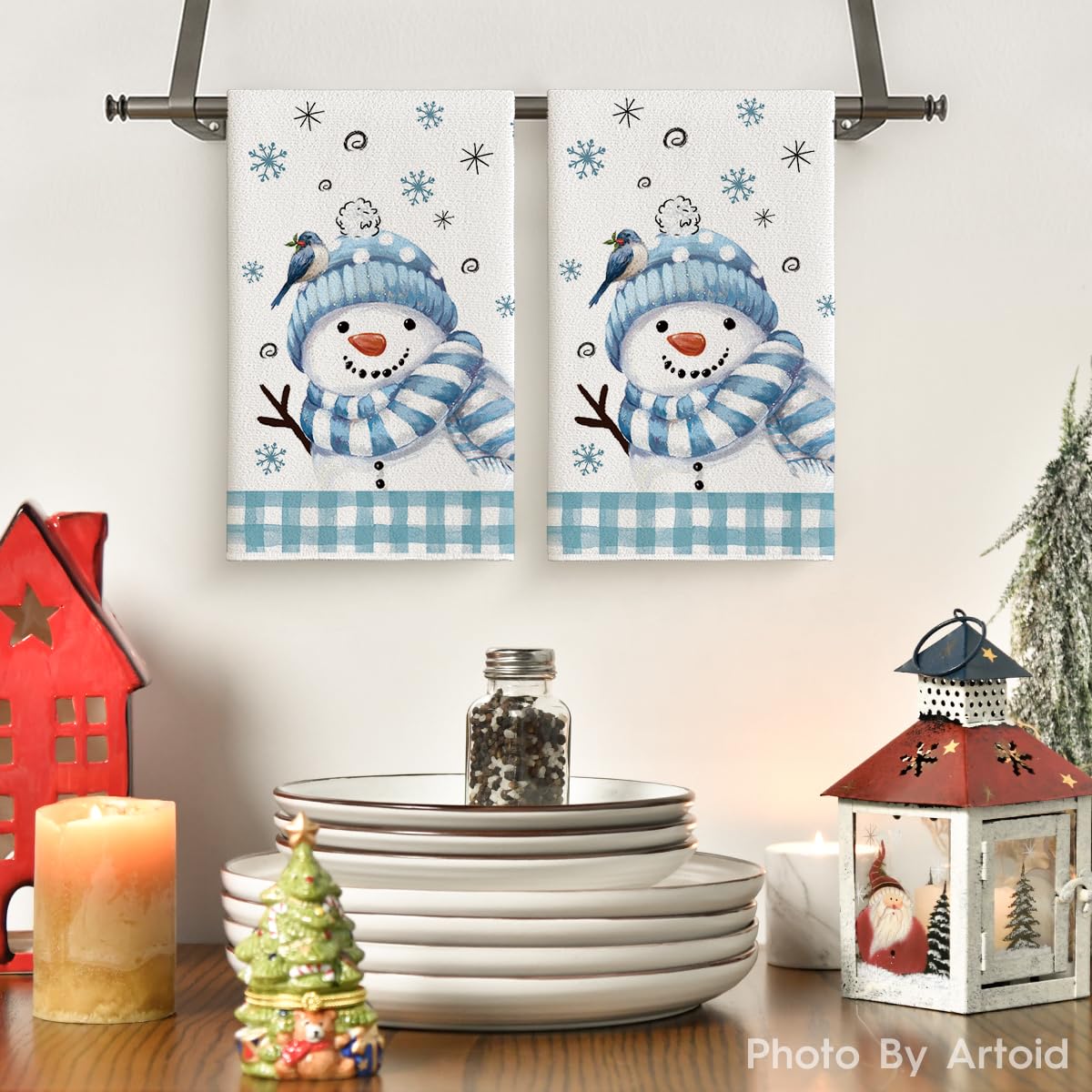 Artoid Mode winter farmhouse decor towels brighten counters during cleanup