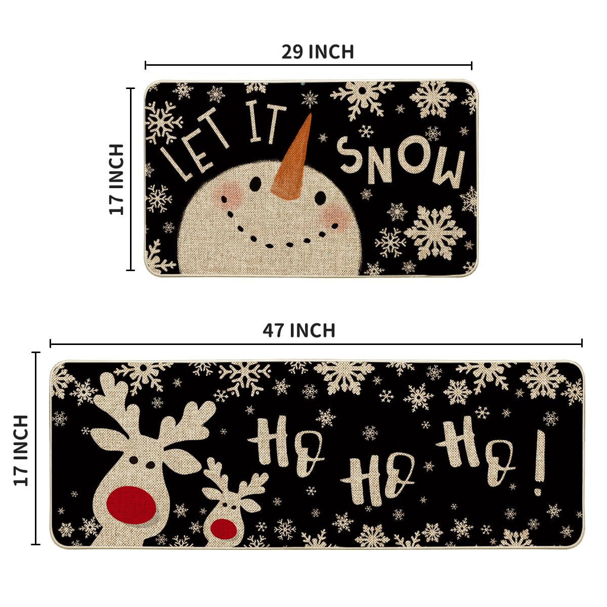 Artoid Mode winter kitchen mats closeup shows durable texture for everyday use.