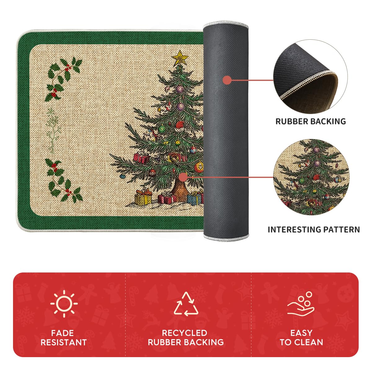 Artoid Mode winter-pattern mats brighten spaces while protecting floors.