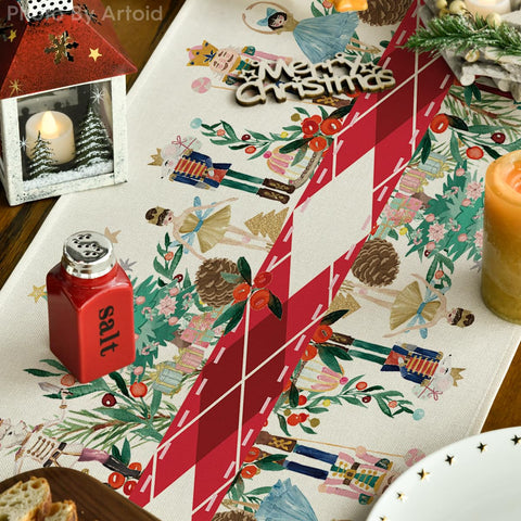 Artoid Mode winter decor runner adds color to dining setup