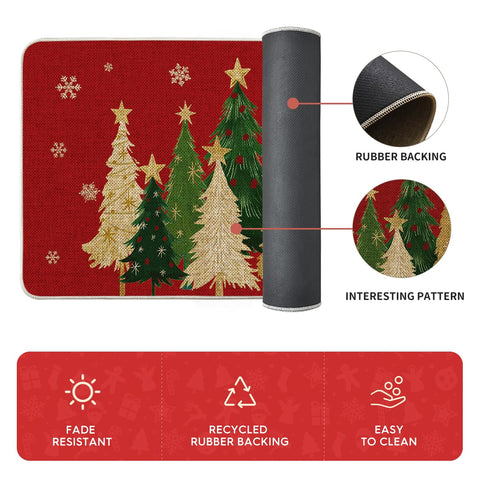 Artoid Mode winter wreath design mat 17x47 brings holiday style and low-profile comfort